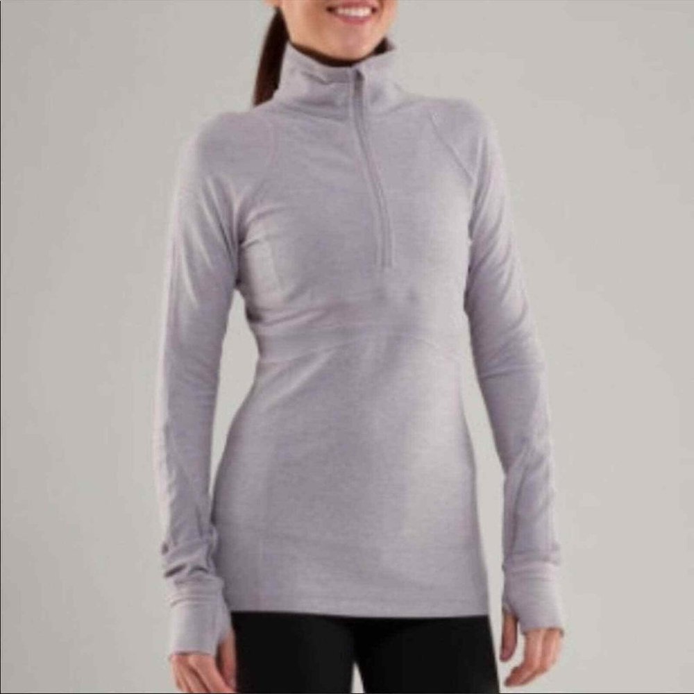 Lululemon Full Tilt Longsleeve 1/2 Zip Pullover Lialac Lavender Purple Grey 8